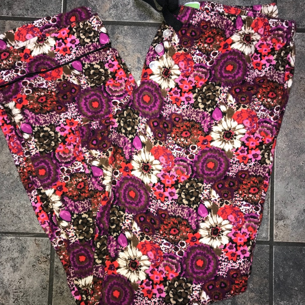 Vera Bradley Pajama Pants Floral Flannel Sz XS